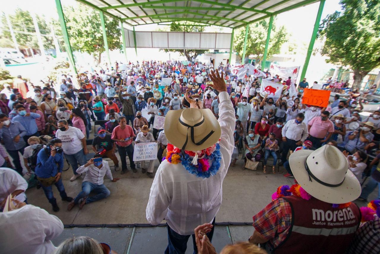 «Simpatizamos con Félix Salgado Macedonio aunque medios traten de despretigiarlo», le dicen al candidato de Morena en Santa Teresa, Iguala