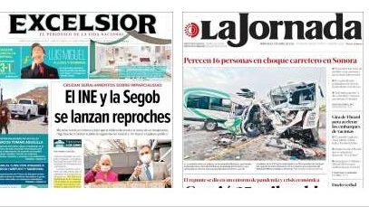 Confrontación entre INE, Morena y Gobierno de la República acapara portadas de medios nacionales