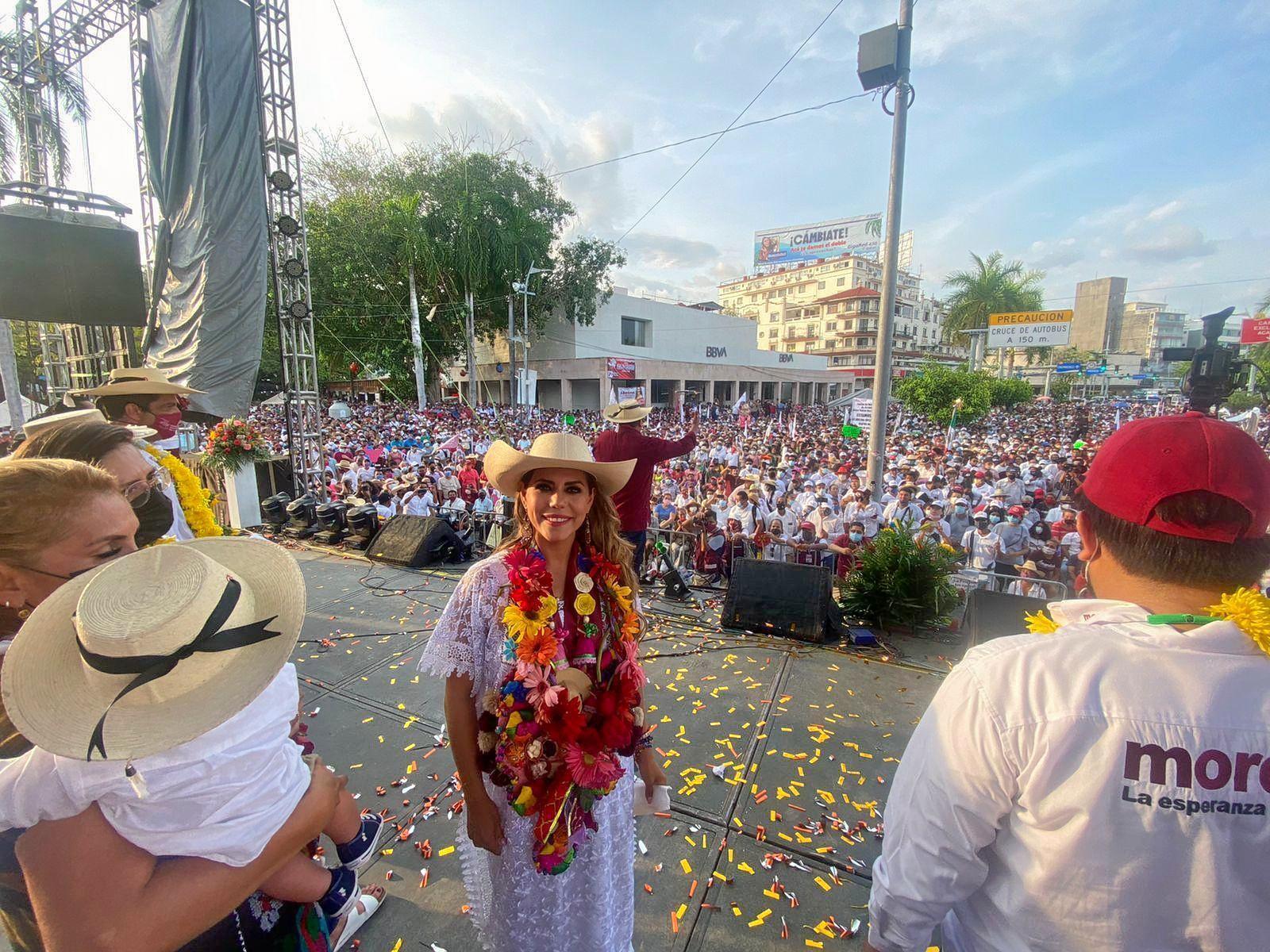 «Vamos a demostrarles que con el pueblo de Guerrero no se juega», dice Marcial Rodríguez en cierre de campaña de Evelyn