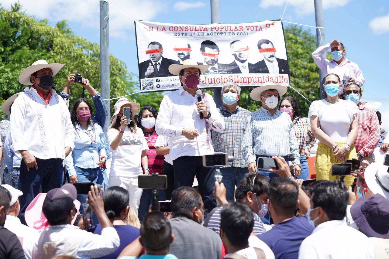 Consulta Popular: «Que paguen por lo que hicieron», alenta Mario Delgado a simpatizantes de Morena en Guerrero