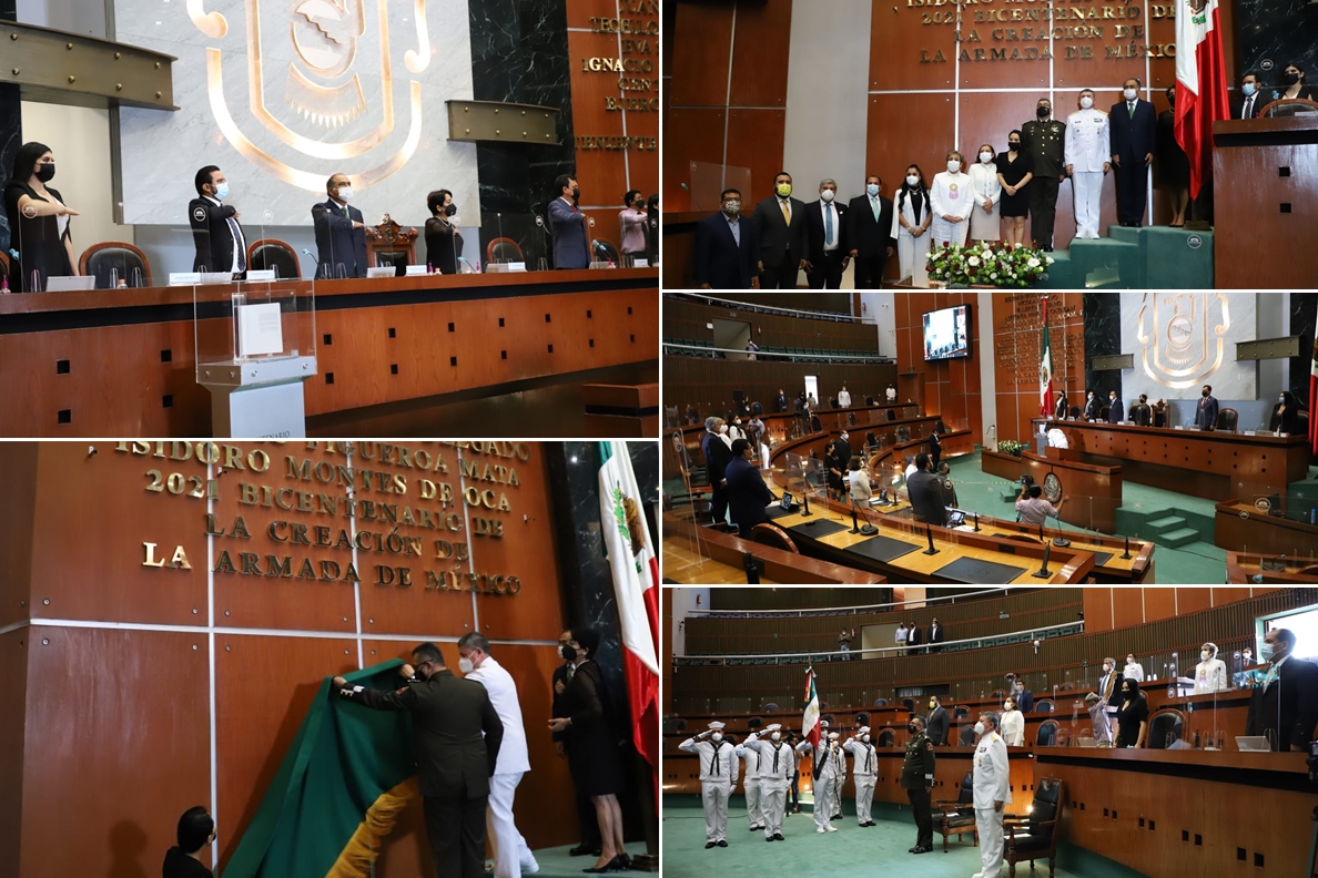 Reconoce Congreso la labor histórica de la Armada de México y devela letras doradas por su bicentenario