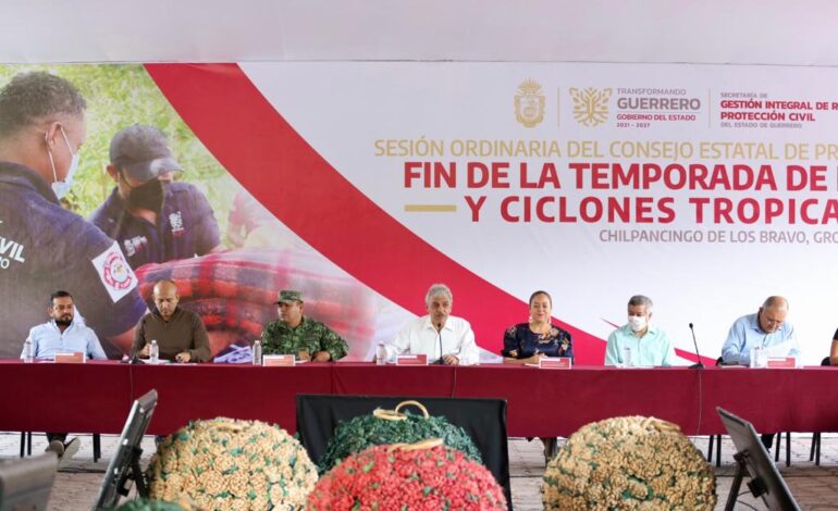 Encabeza Evelyn Salgado sesión del Consejo Estatal de Protección Civil por Fin de Temporada de Lluvias y Ciclones Tropicales 2022