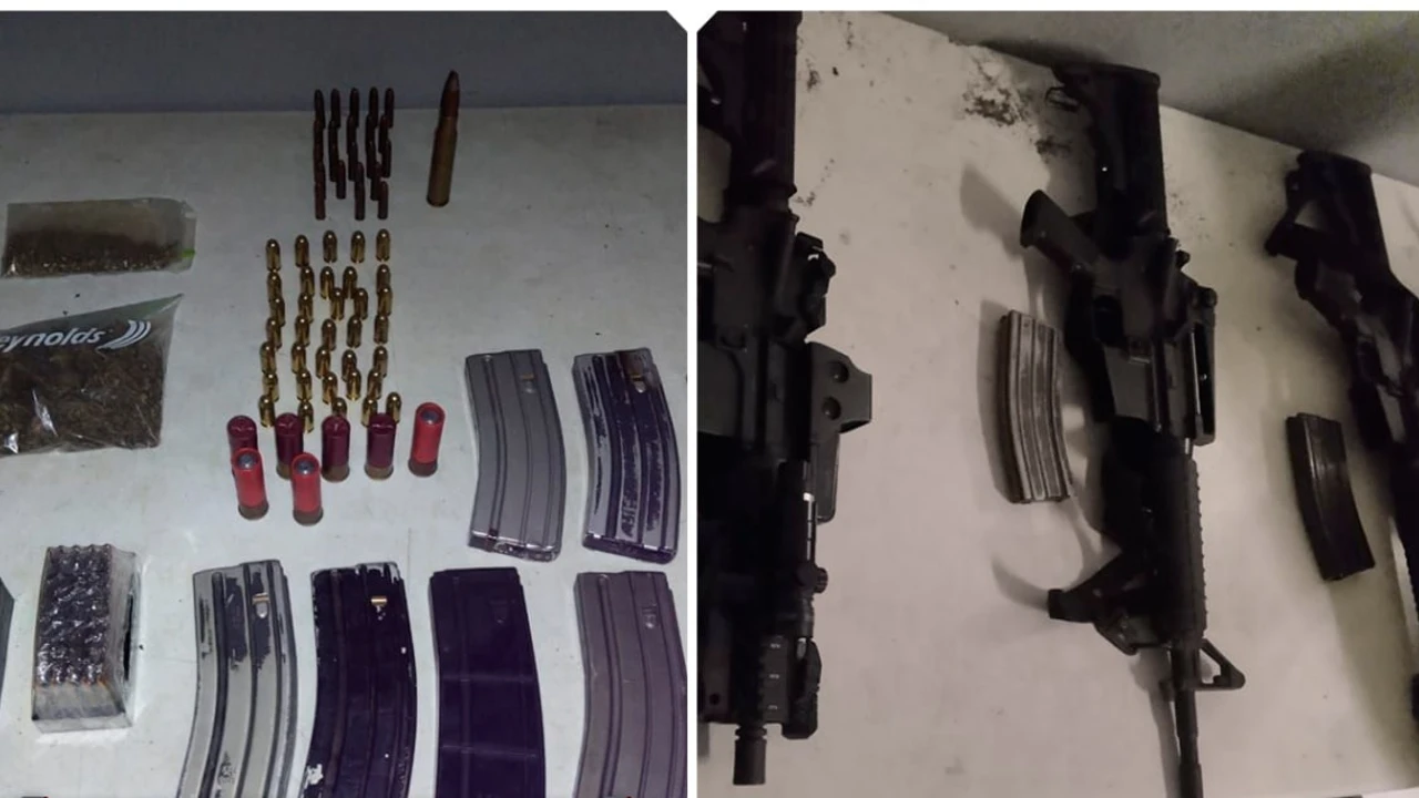 Policía Estatal y Marina decomisan armas, cargadores y cartuchos en Teloloapan, Guerrero