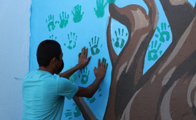 Concluye elaboración de mural en el CEMA organizado por Comisión Legislativa de las niñas, niños y adolescentes