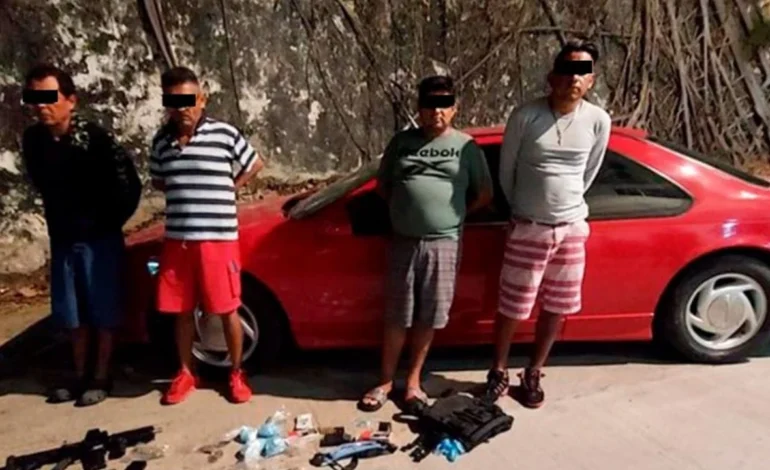 Detiene la Policía Estatal y Sedena a cuatro personas en Acapulco