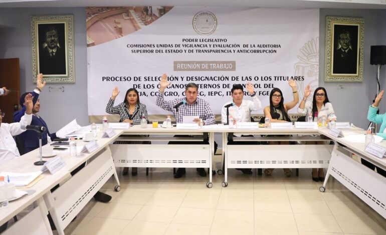 Aprueban comisiones del Congreso de Guerrero las listas de candidatos y candidatas a titulares de los órganos internos de control