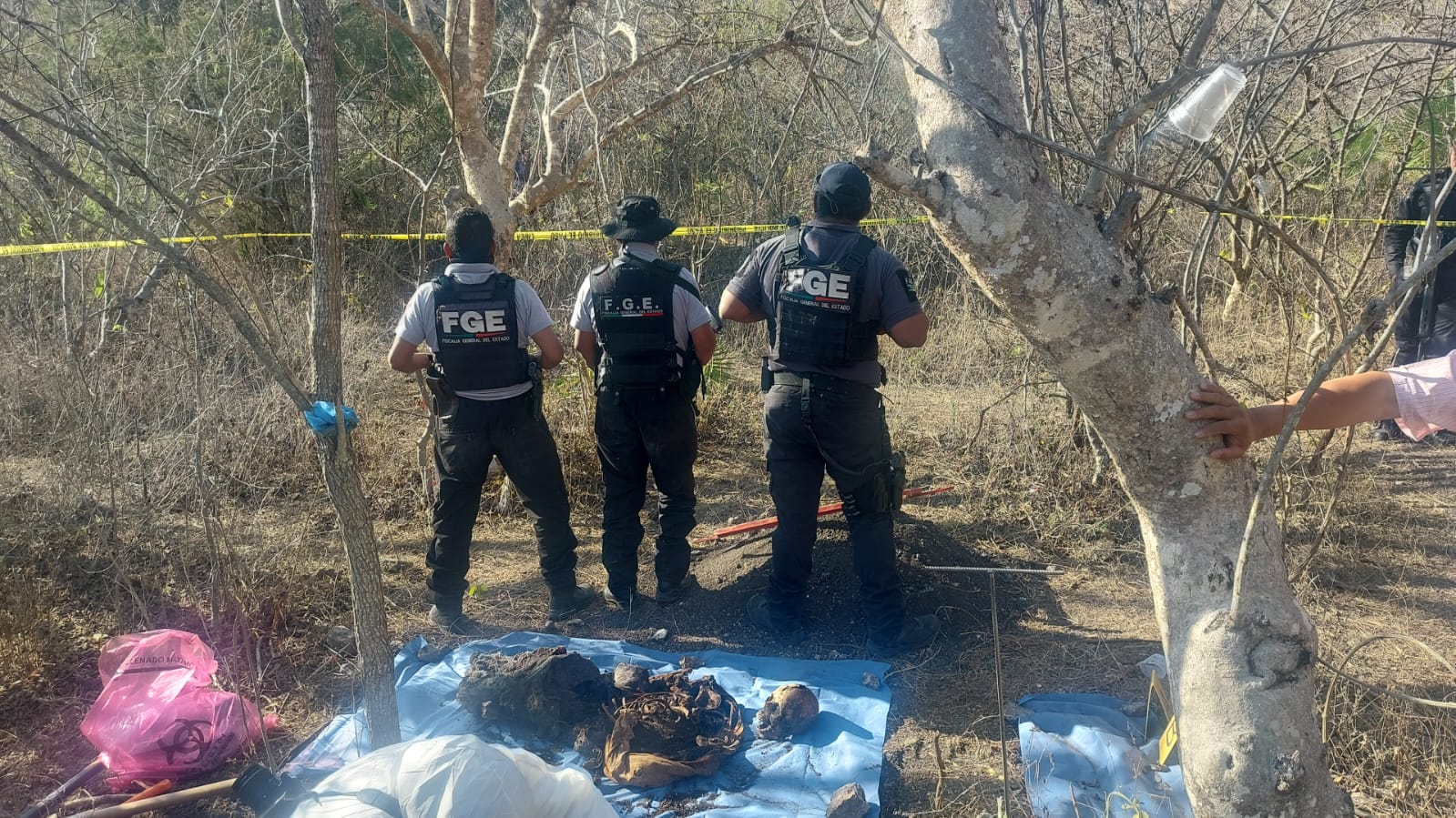 Localizan dos fosas clandestinas de donde sacan dos osamentes