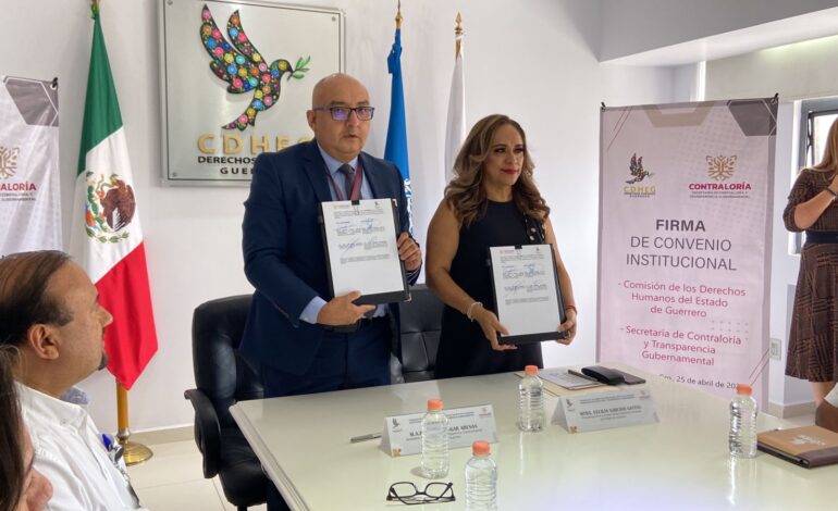 Firma convenio Contraloría en materia de Declaración de Situación Patrimonial con la Comisión de los Derechos Humanos de Guerrero