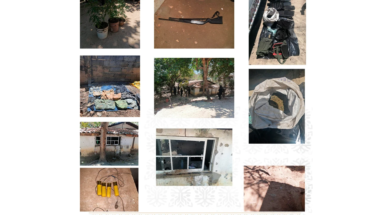 Investigan ataque armado en Xaltianguis: hallan armas, droga y equipo táctico en viviendas