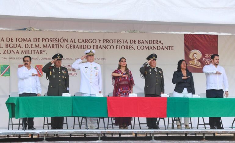 Asiste Evelyn Salgado a la Ceremonia de Toma de Posesión al Cargo de Martín Gerardo Franco Flores como comandante de la 27 Zona Militar