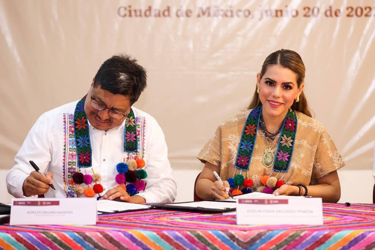 Firma Evelyn Salgado convenio con INPI para fortalecer políticas públicas de desarrollo de los pueblos indígenas y afromexicanos de Guerrero