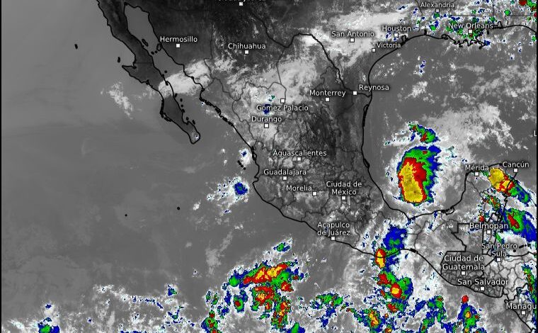 Alerta la Secretaría de Gestión Integral de Riesgos y Protección Civil por temporal de lluvias a causa de la zona de baja presión con potencial ciclónico