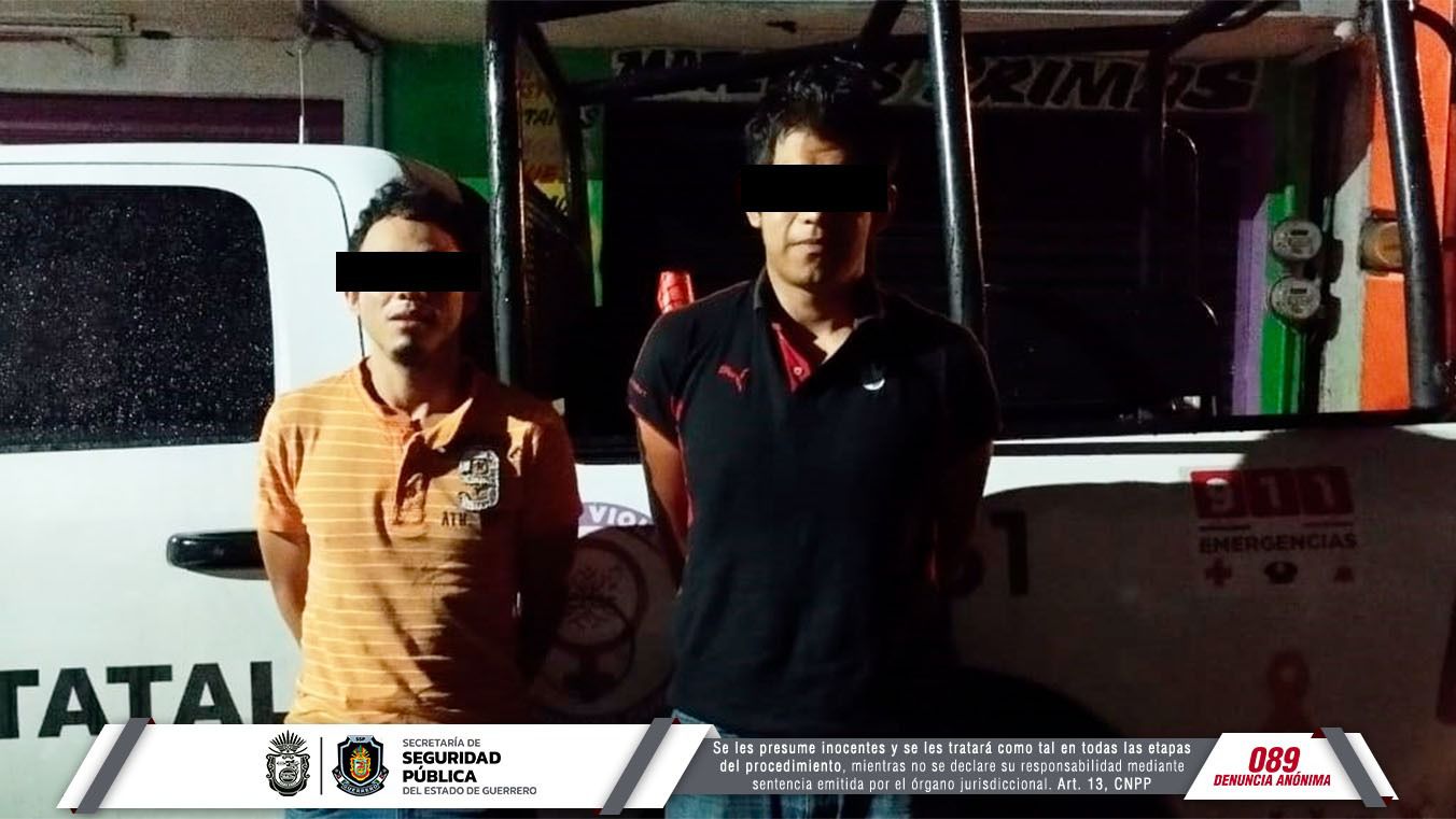 Arrestan a dos jóvenes en Chilpancingo por la posesión de marihuana, cristal y báscula gramera