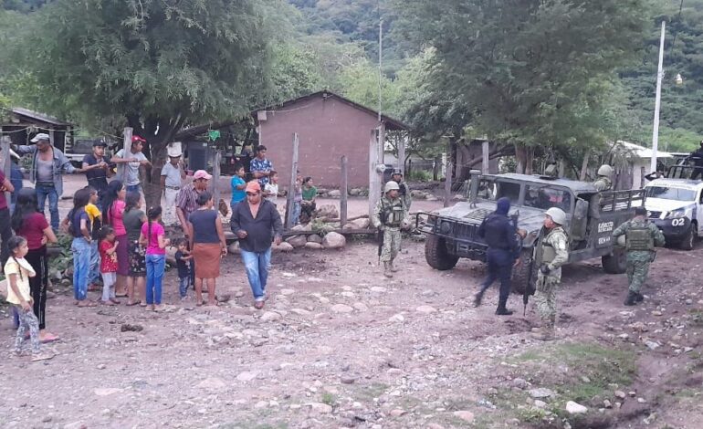 Se instala campamento policiaco-militar en Encino Amarillo, San Miguel Totolapan, Guerrero