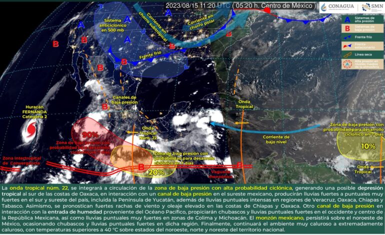 Informa Gobierno de Abelina López Rodríguez sobre pronóstico de lluvias para Guerrero este martes