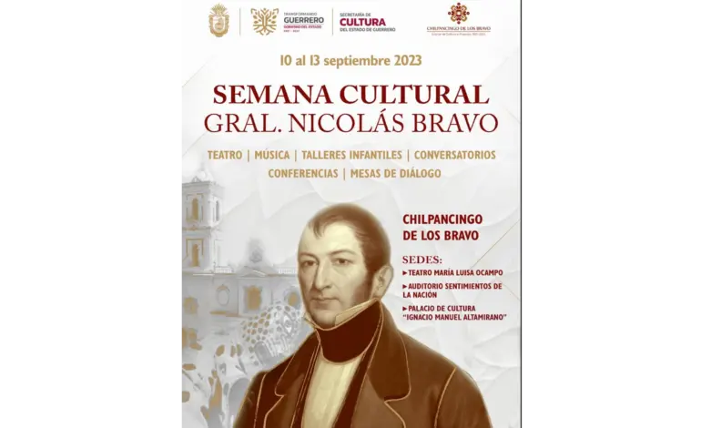 Se realizará la Semana Cultural «Gral. Nicolás Bravo» del 10 al 13 de septiembre en la capital del estado