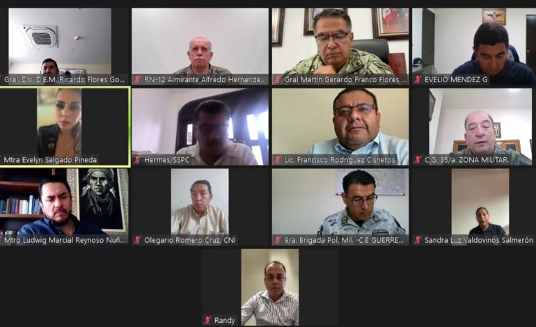 Sesiona con la Mesa de Coordinación para delinear estrategias y reforzar seguridad en Guerrero