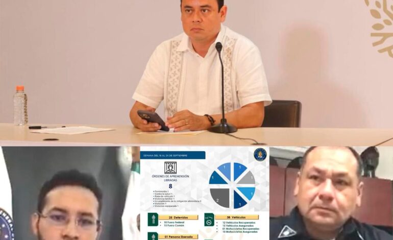 Continúan los resultados positivos de seguridad en las ocho regiones del estado
