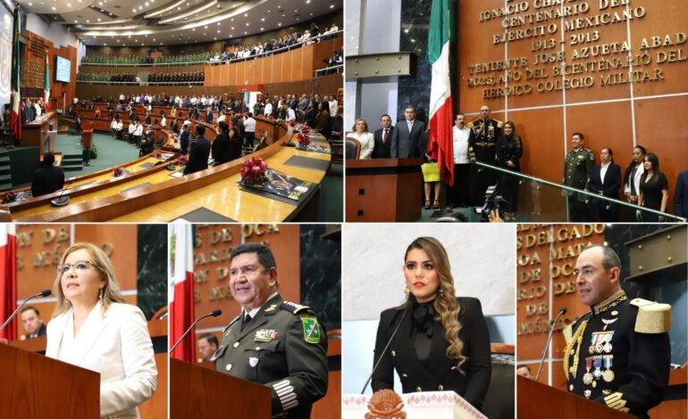 Develan letras doradas en el Congreso en honor a los 200 años del Heroico Colegio Militar