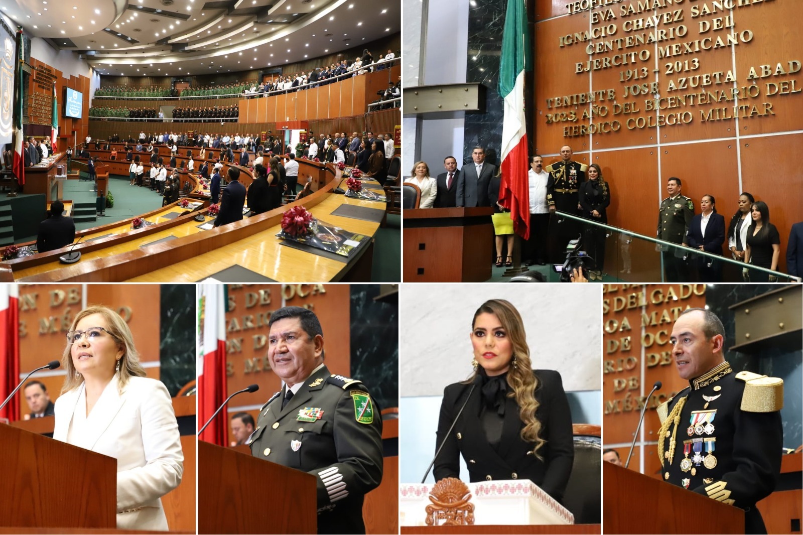 Develan letras doradas en el Congreso en honor a los 200 años del Heroico Colegio Militar