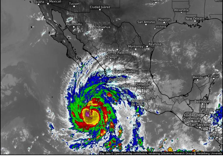 La Secretaría de Gestión Integral de Riesgos y Protección Civil prevé lluvias en Guerrero por bandas nubosas del Huracán “Norma”