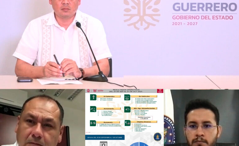 Fortalece Guerrero trabajo operativo de seguridad y procuración de justicia en Guerrero; mantienen autoridades de seguridad y vigilancia en Chichihualco