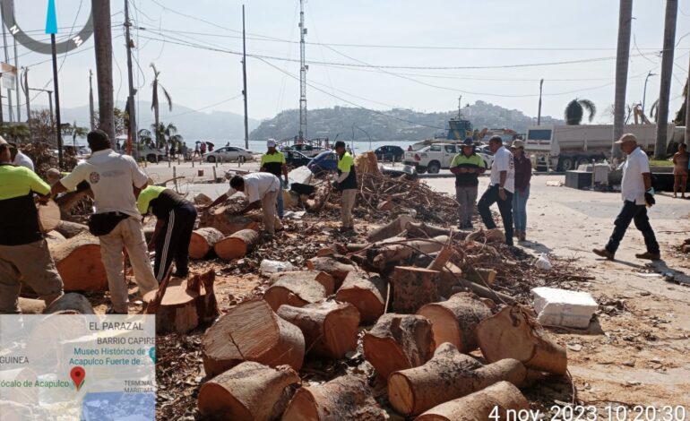 Continúa Gobierno Municipal con trabajos de limpieza en Zócalo de Acapulco