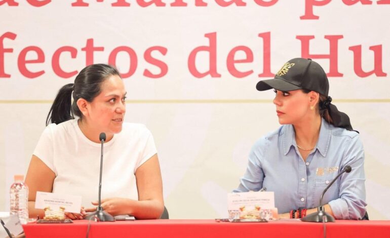 Afinan detalles Evelyn Salgado y la titular de Bienestar para la entrega de apoyos para limpieza en Acapulco y Coyuca