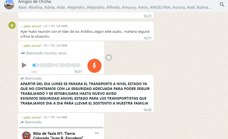 En medio de crisis por el transporte público en Chilpancingo difunden mensajes «falsos» que trastocan el desarrollo de actividades