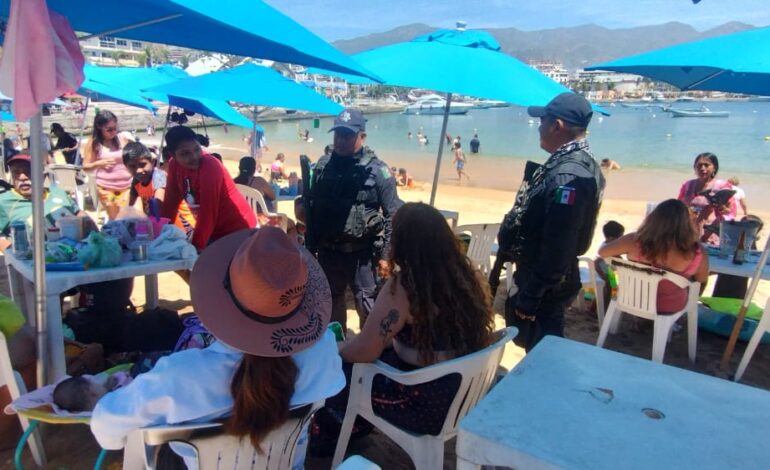 Secretaría de Seguridad Púbica de Guerrero despliega acciones de seguridad y proximidad social en zonas de playas