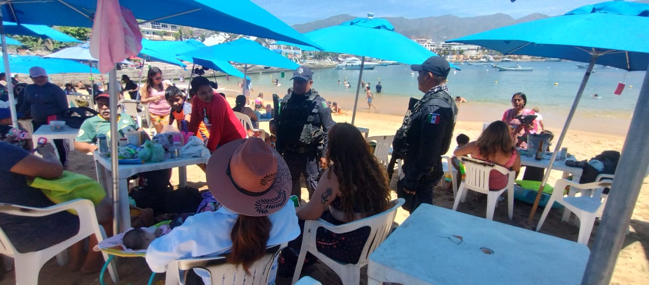 Secretaría de Seguridad Púbica de Guerrero despliega acciones de seguridad y proximidad social en zonas de playas