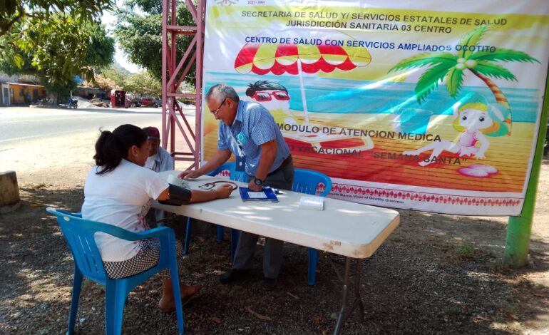 Instala la Secretaría de Salud en Guerrero módulos de atención médica por vacaciones de Semana Santa