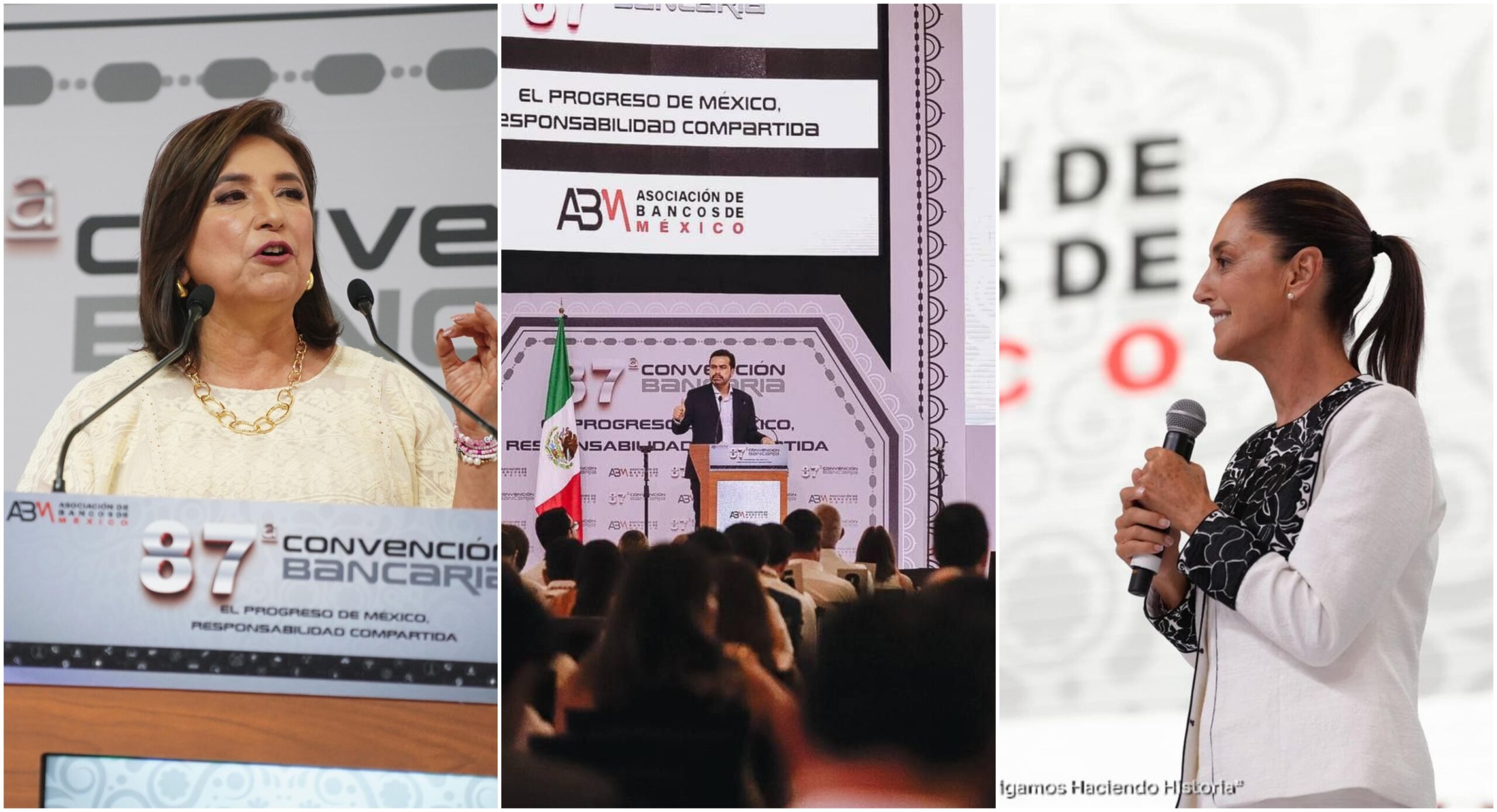 Candidatas a la presidencia hablan de Acapulco post Otis en la 87 Convención Bancaria