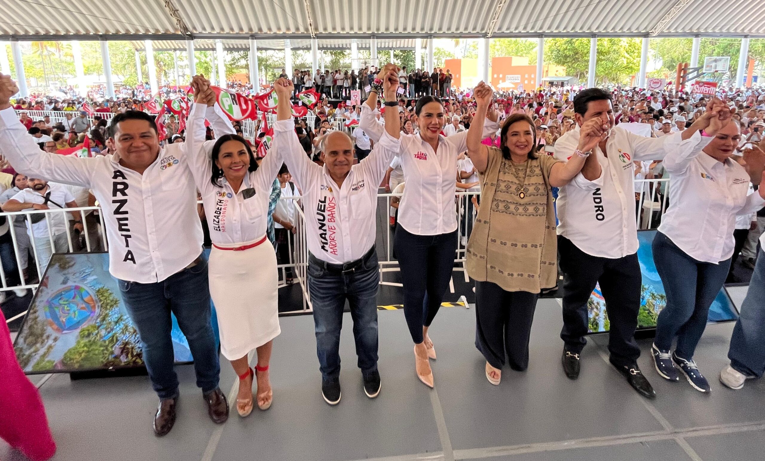 Va Manuel Añorve a los arranques de campaña de Liz Tapia y David Gama en Zihuatanejo e Iguala