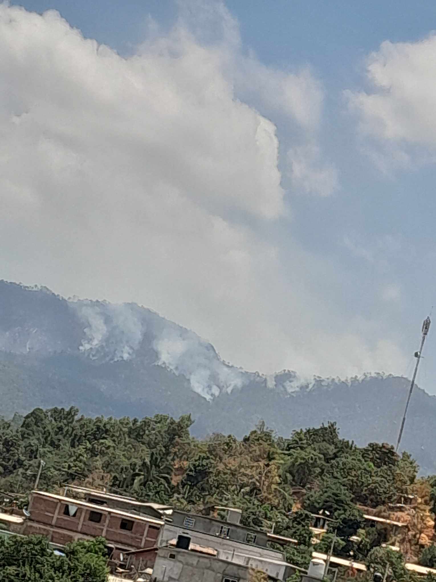 Incendio forestal consume vegetación en Las Compuertas, Coyuca de Benítez; autoridades ya trabajan en su aniquilación