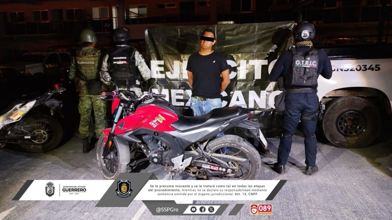 Detiene la Policía Estatal y Guardia Nacional a una persona armada que se transportaba en un vehículo relacionado con crimenes en Acapulco