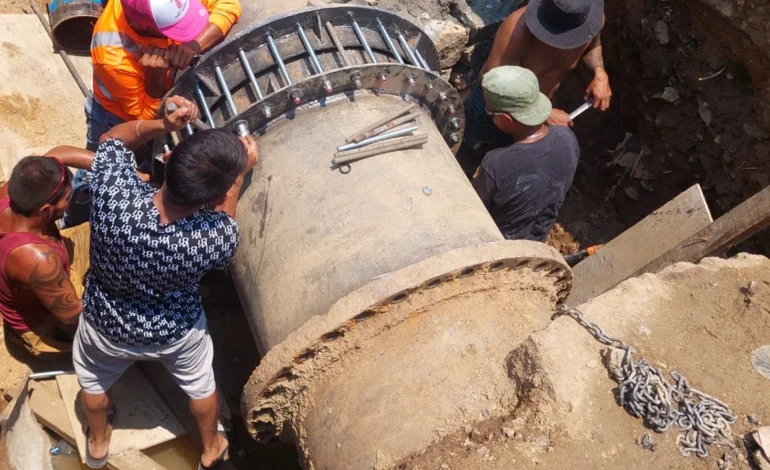 Culmina la CAPAMA reparación de fuga importante en Cruces-Túnel Alto