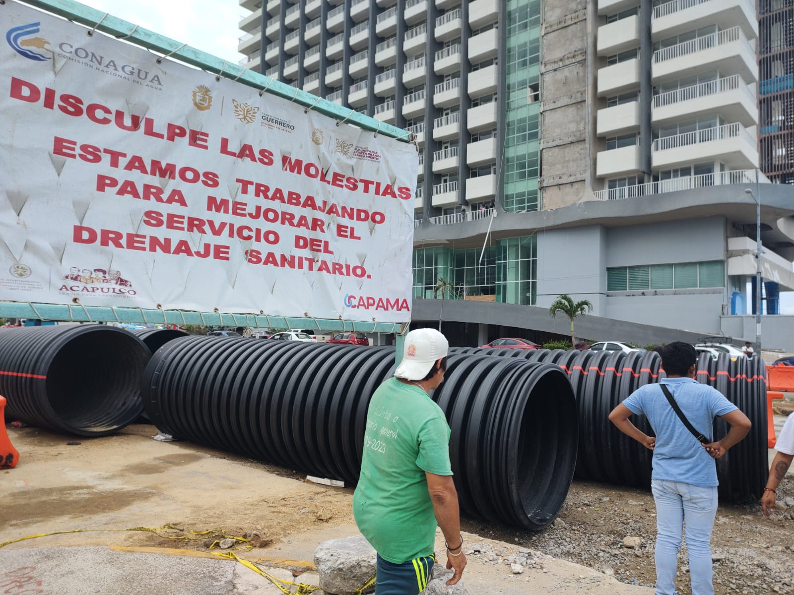 Al 60% el avance de la primera parte de la renovación de cinco colectores en Acapulco