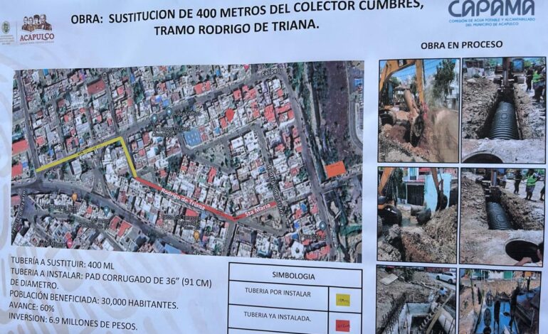 Supervisa Presidenta Abelina obras hidrosanitarias de CAPAMA