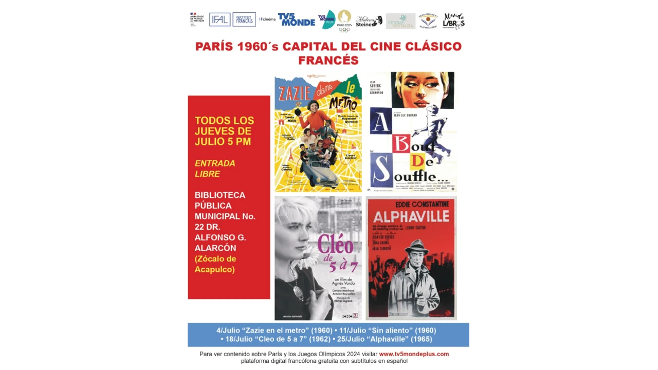 Llega “París 1960 Capital del Cine Clásico Francés” al cineclub B22 de la Biblioteca Pública Municipal Dr. Alfonso G. Alarcón y Cinema Nostalgia
