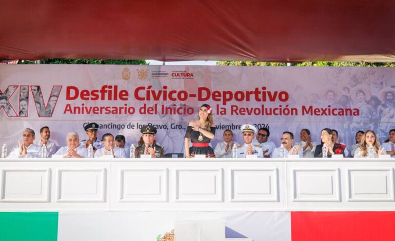 Conmemora Evelyn Salgado en Chilpancingo el 114 aniversario de la Revolución Mexicana con Desfile Cívico-Deportivo