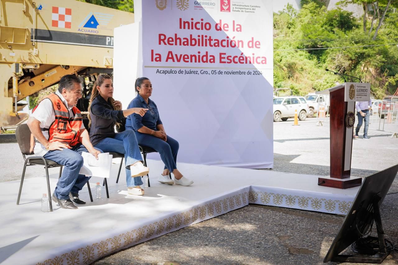 Evelyn Salgado da el banderazo de la Rehabilitación de la Avenida Escénica de Acapulco