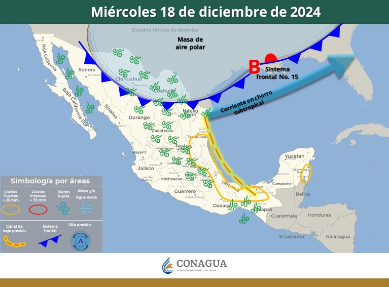 Protección Civil nacional invita a la población a mantener medidas de autocuidado ante los efectos del frente frío No. 15