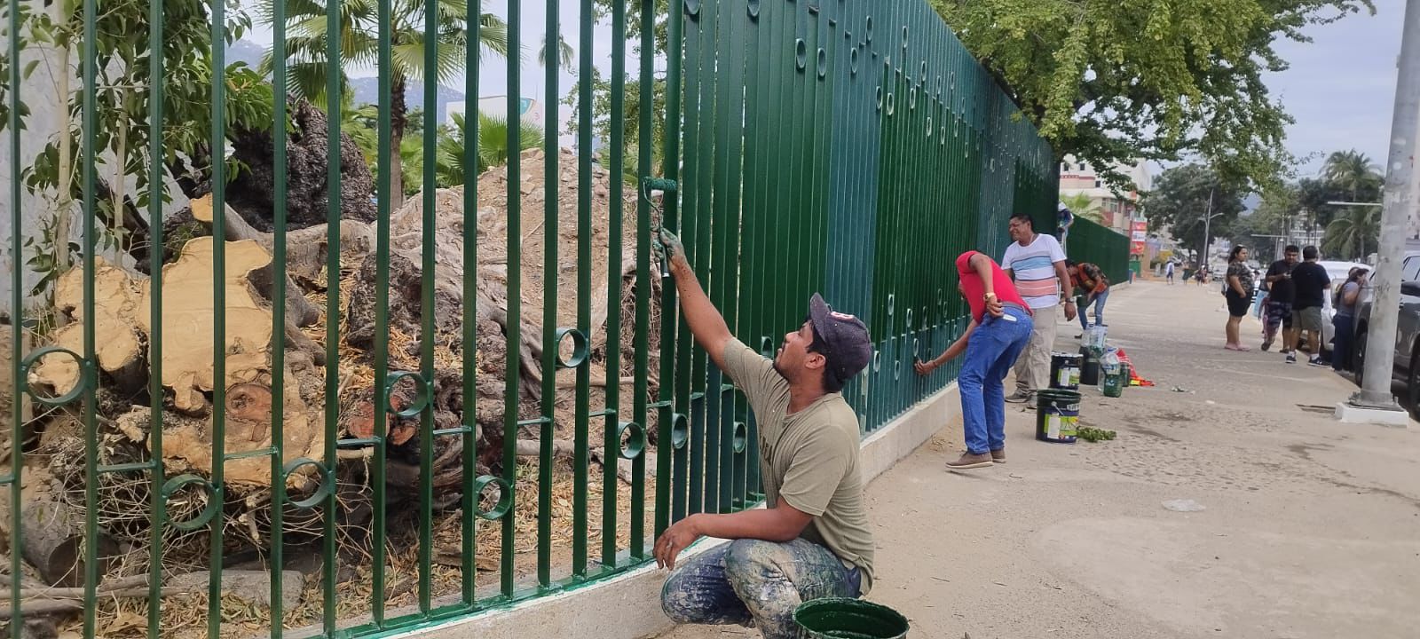 Avanzan los trabajos de rehabilitación del Parque Papagayo en Acapulco