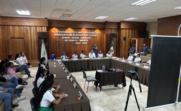 Desarrolla Gobierno de Acapulco Quinta Sesión Ordinaria del Cabildo Infantil