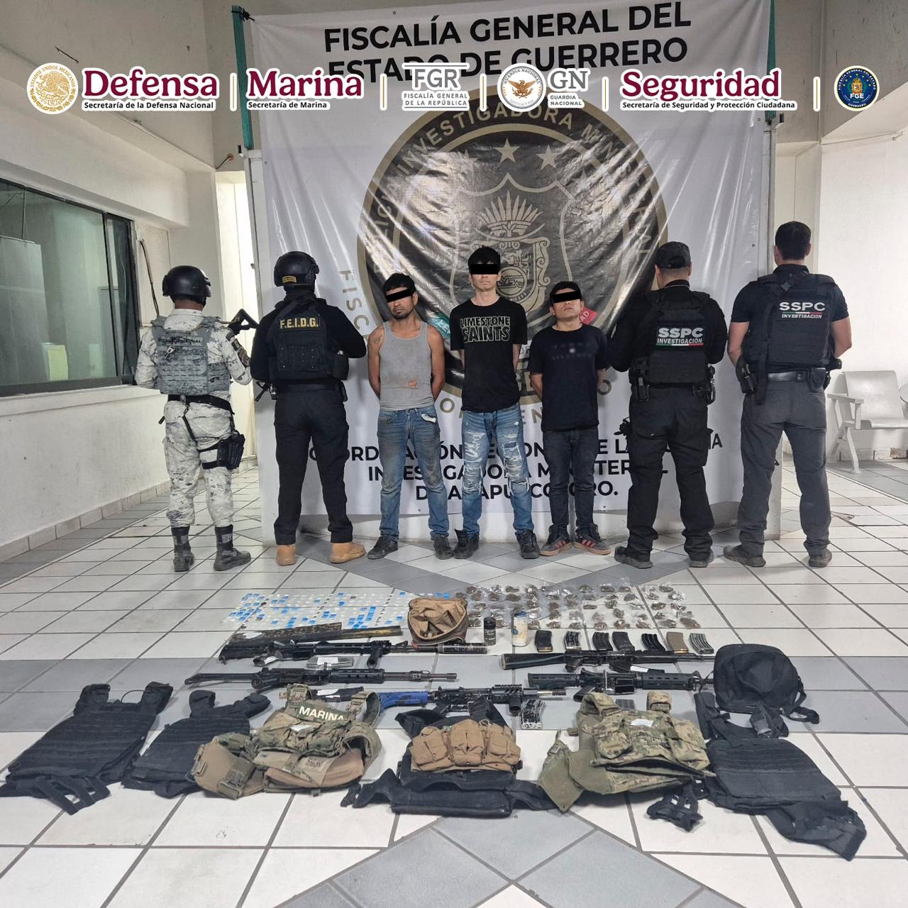 Caen tres integrantes de célula delictiva en Acapulco