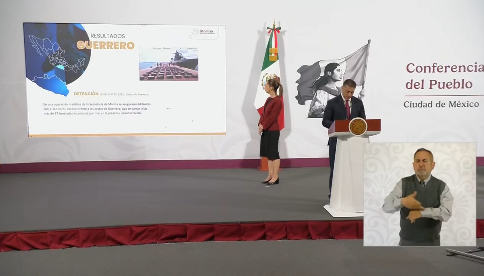 Golpe al narco en costas de Guerrero: Aseguran más de una tonelada de droga en alta mar: Harfuch