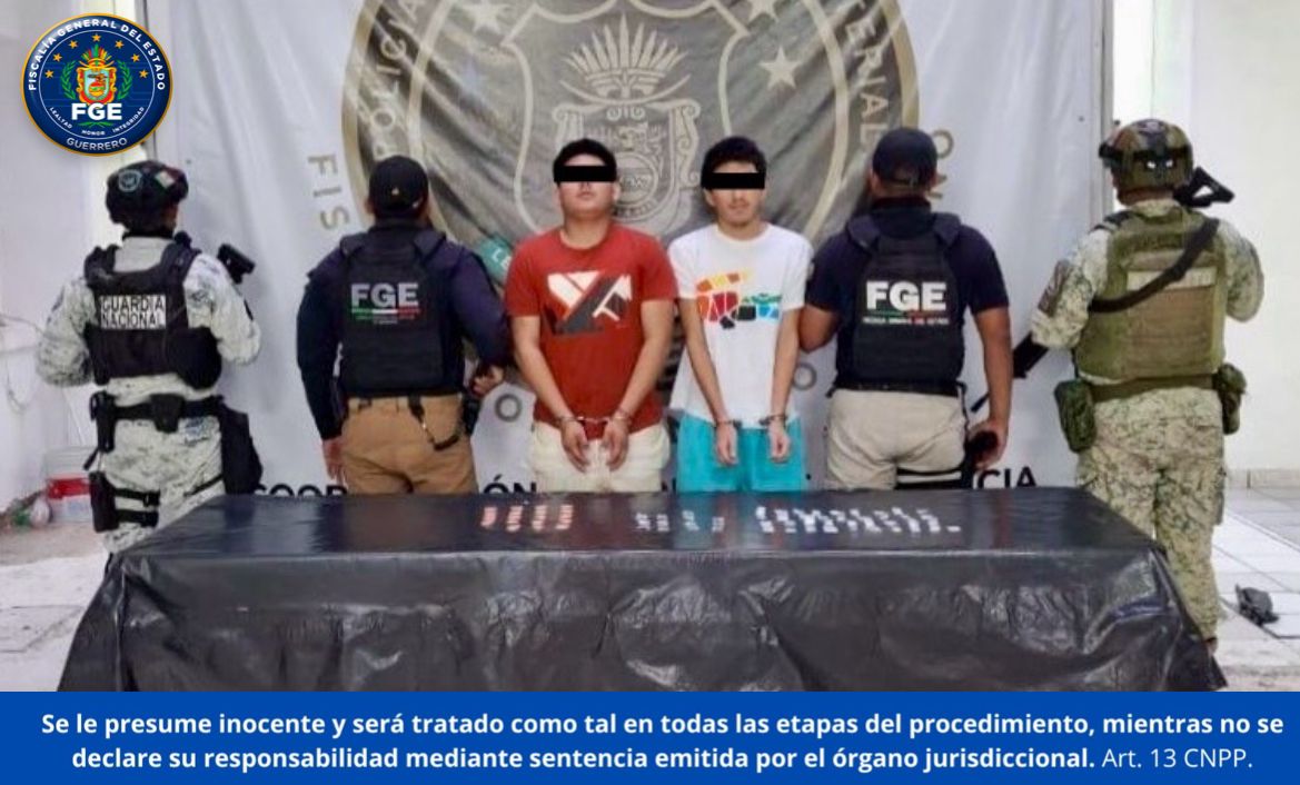Detienen a dos jóvenes en flagrancia con presunta droga en Acapulco, son integrantes del CIDA